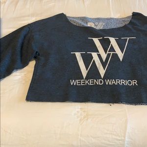 Cropped crew neck sweatshirt